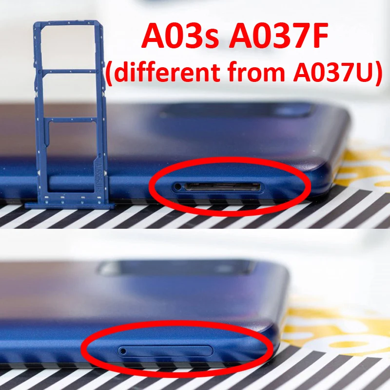 Pop Phone Sim Chip Card Tray For Samsung Galaxy A03s A037 A037U A037F A037G A037M New Micro SD Card Slot Drawer Pocket Black