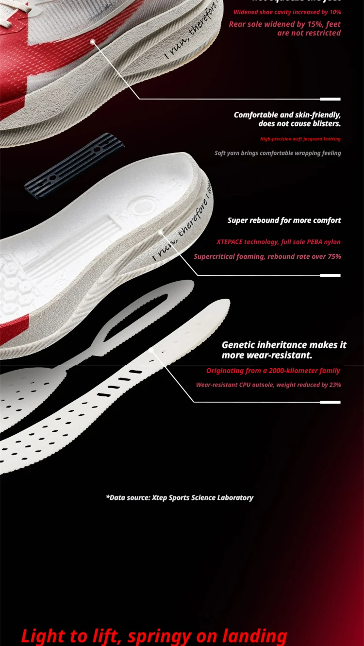 XTEP 2000km PRO Laufschuhe für Damen 2026 Frühling Stabilität Komfort Gepolstert Leichtgewicht Damen Sportschuhe 874218110043 – Detail 6