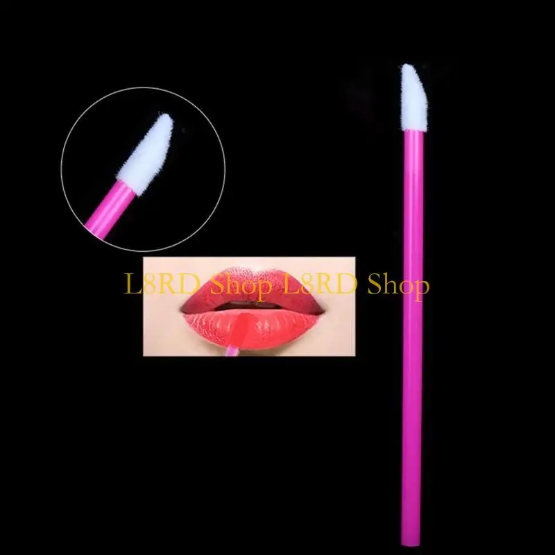 L8RD 50 PCS/セット口紅ブラシ口紅化メイクアップブラシ処分可能なリップブラシ