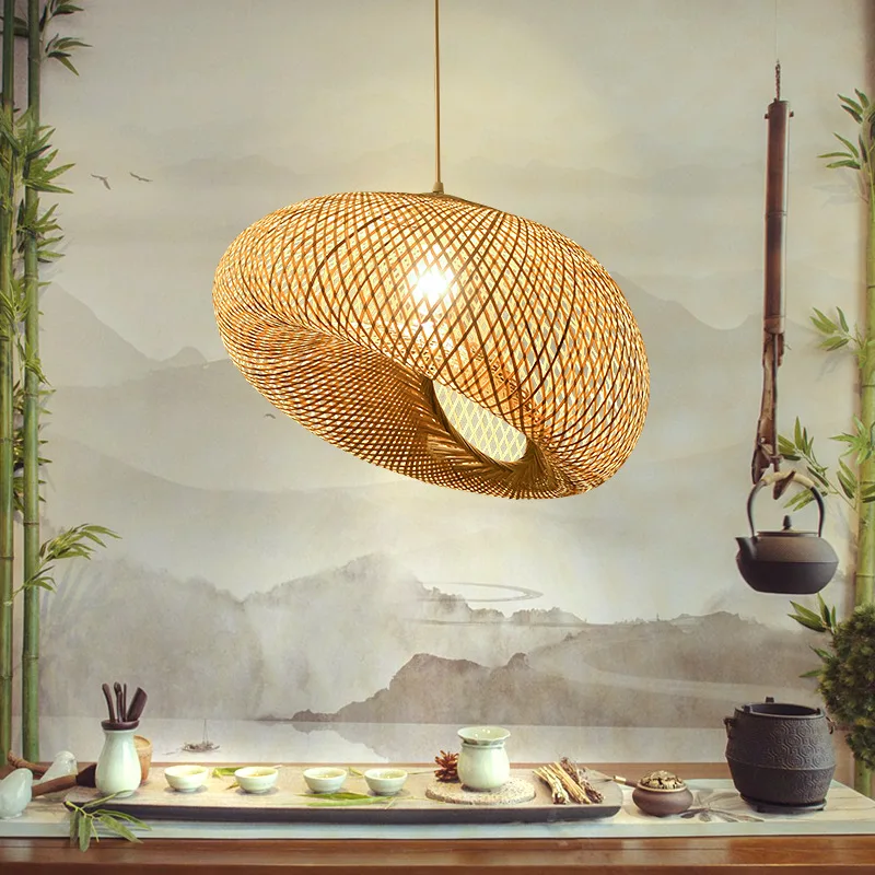 Lámpara de bambú Rottan, venta - Home Decor Lighting Wholesale reseña y precio