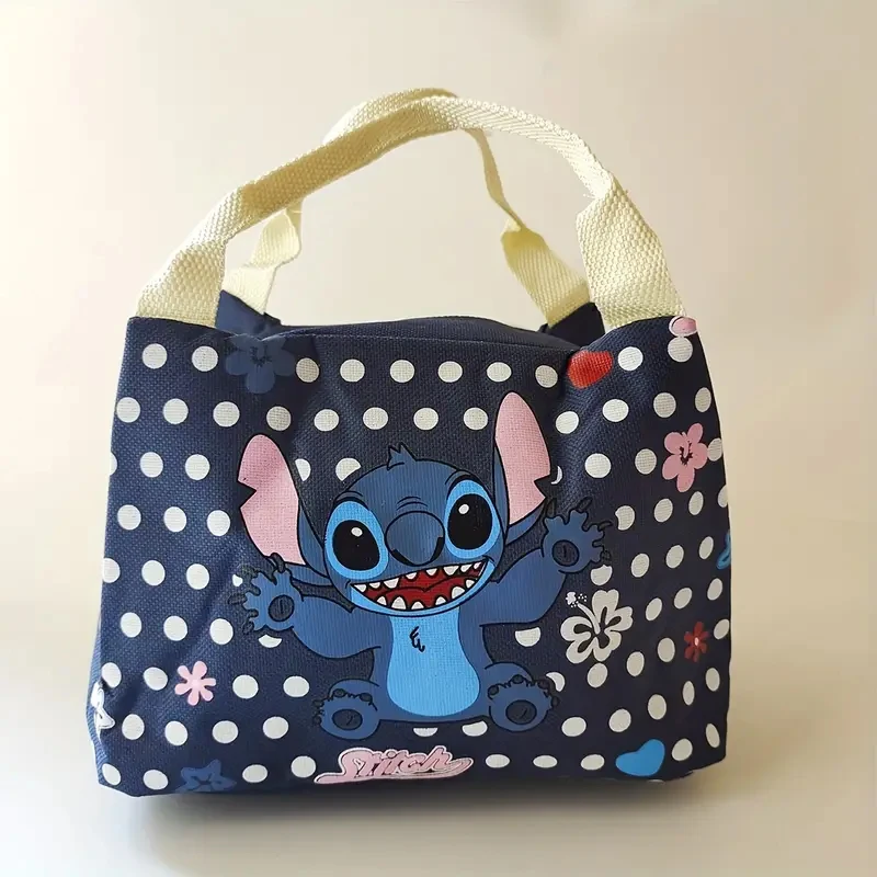 Stitch Anime Yalıtımlı Öğle Yemeği Çantası, Ofis, Piknik, Plaj, Seyahat, Sevimli Karikatür Öğle Yemeği Çantası için Termal Öğle Yemeği Kutusu Satchel Çantası