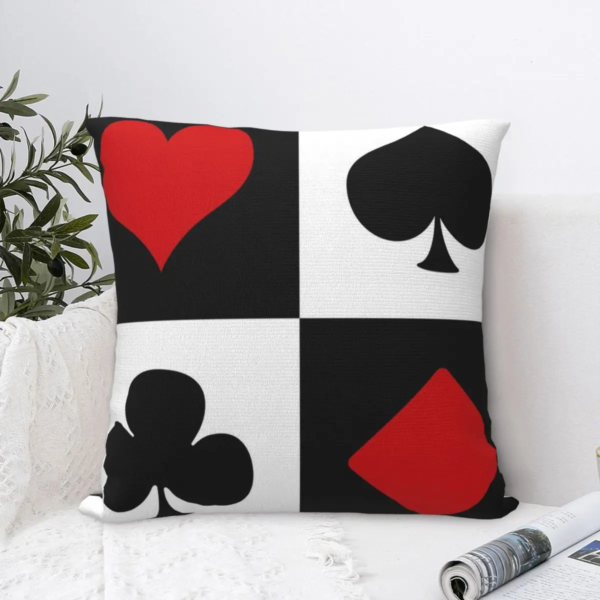 

Playing Card Pillowcase Polyester Pillows Cover Cushion Comfort Throw Pillow Sofa Decorative Cushions Used for Home Bedroom