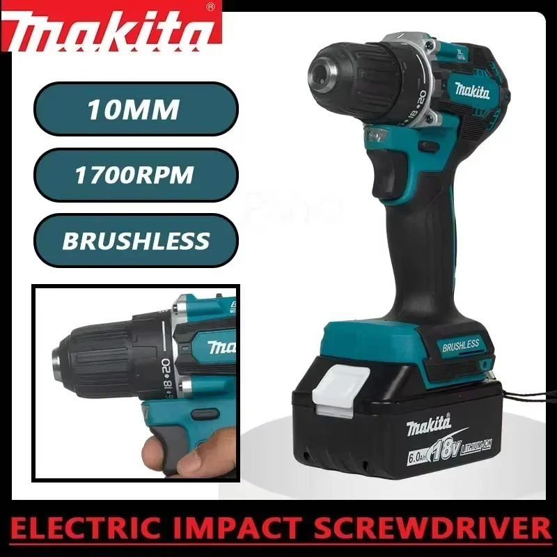 Makita DDF487 10mm Brushless Electric Rechargeable Impact Drill Large Torque Screwdriver 18V Lithium No Battery Included
