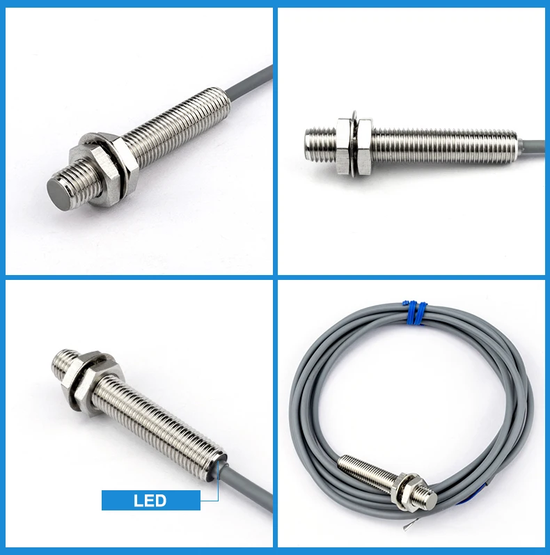 M8 M12 DC 2-wires Inductive Proximity Sensor Positioning Sensor 10-30VDC Normally Open Closed, NPN PNP Compatible CE