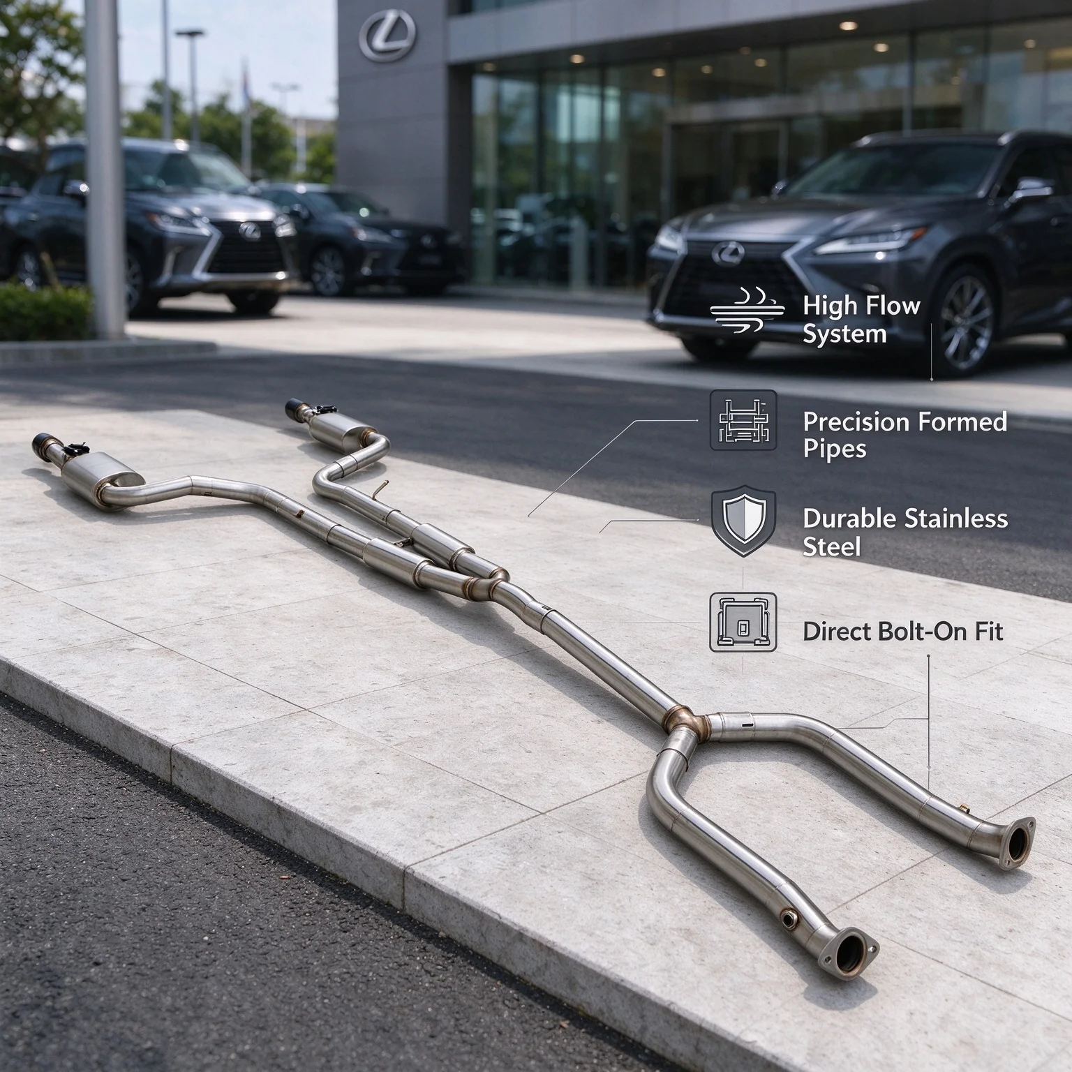 High-performance cat back exhaust with Valve for Lexus LS430/LS460 2000-2012 stainless steel electronic valve exhaust