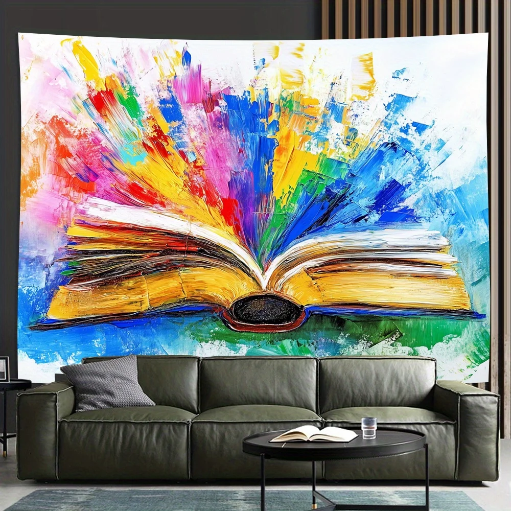 Abstract style textbook Digital printing polyester wall hanging tapestry decorative Living room bedrooms Office background gift