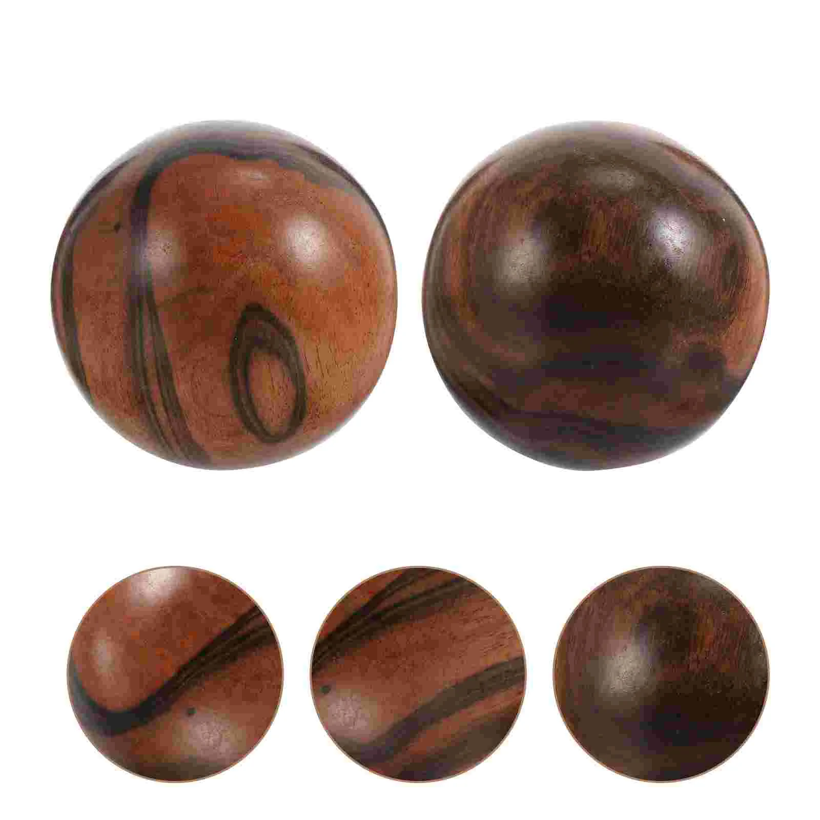 

2 Pcs Fitness Golfer Spins The Ball Wooden Balls Acupressure Handheld Massage Scroll Wheel Ebony Elder Toys