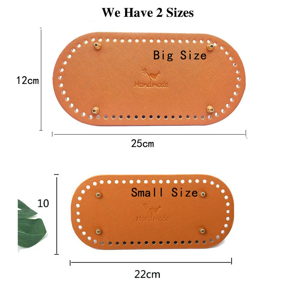 12*25cm Oval Long  Bottom For Knitted Bag PU Leather Bag Accessories Handmade Bottom DIY Crochetbag Pad Women Bag Bottom Base