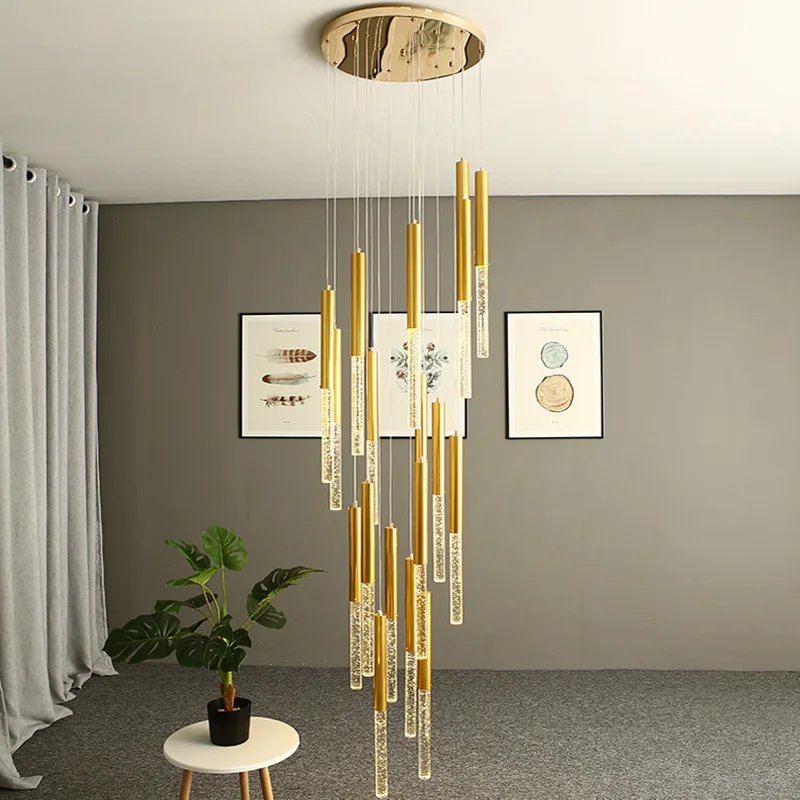 Modern Led Ceiling Chandeliers Lighting Fixture Staircase Room Gold Bedroom Hanging Lamp Hallway Lobby Home Decor Indoor Luster