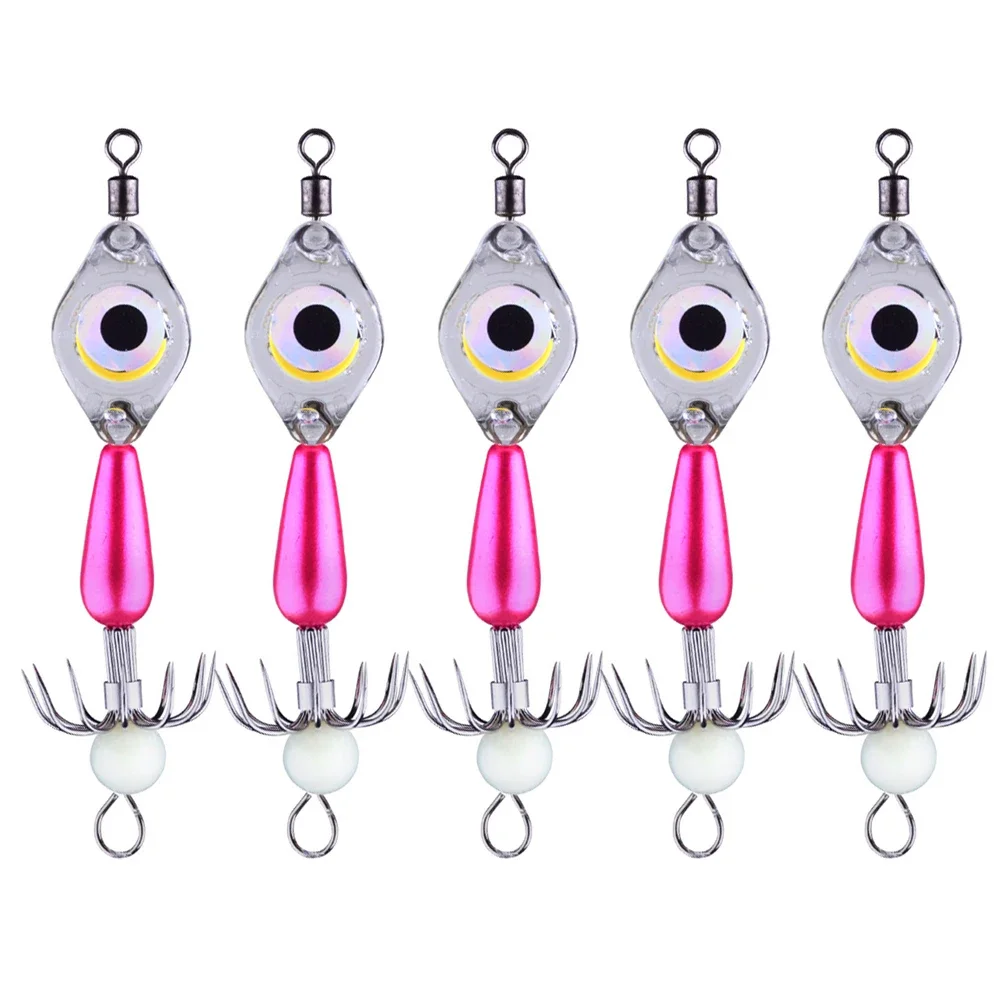 Premium Performance 5PCS Sea Fishing Octopus Hook Luminous Eight Hook Fluorescence Octopus Squid for Unmatched Results