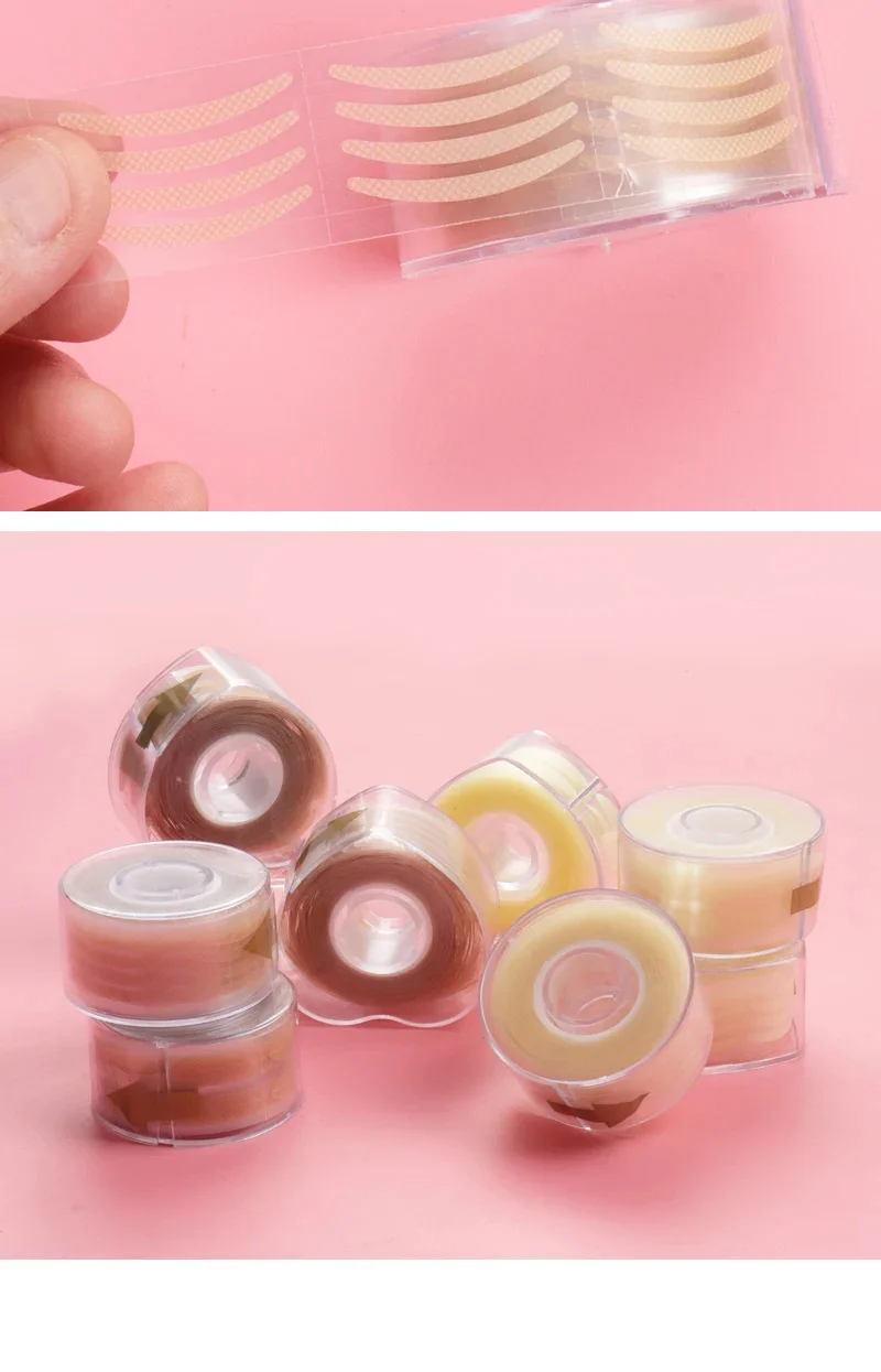 600 teile/schachtel Doppel Augenlid Band Unsichtbare Aufkleber Falten Selbstklebende Lift Augenlid Klebeband Klar Beige S/L Make-Up werkzeug Zubehör – Detail 10