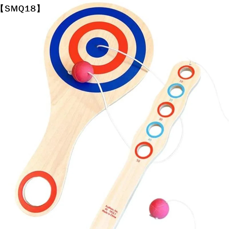 Wooden Paddle Ball With String And Ball, Hand-Eye Coordination Elastic Technology Paddle Interactive Sensory Training Kit【SMQ】