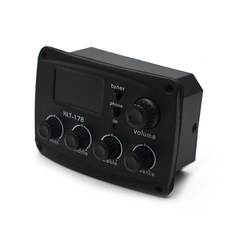 KLT-17B Acoustic Guitar EQ Preamp 70*48mm with Digital Procedding Tuner 4 Band EQ Equalizer with Tuner Guitar Pickup