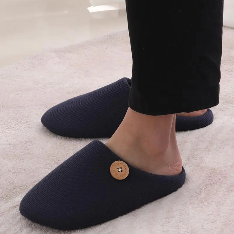 Classic Men Slippers Indoor Men House Slippers Fashion Soft Antiskid Men Shoes New Winter Cozy Flat Men Slippers Memory Foam