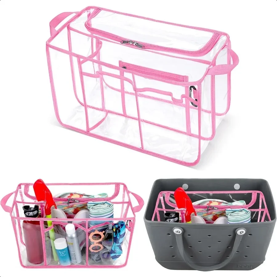 

Clear Beach Bag Organizer Insert Compatible with Bogg Bag X Large Waterproof Rubber Tote Bag Insert Divider Pouch Beach Tote Or