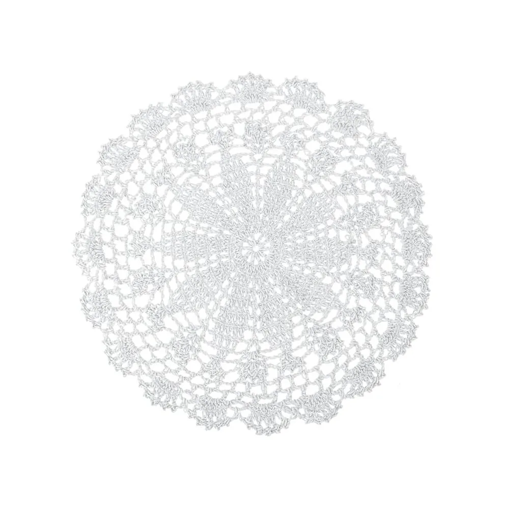 New Vintage Crocheted Doilies Shabby Chic Round Crochet Placemet Handmade Tablecloth Wedding Event Decor Dust-proof Cover Cloth