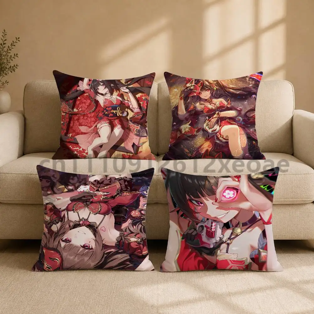 Sparkle Honkai Star Rail Printed Pillow Cover Square Cushion Case for Sofa Couch Living Room Bedroom Home Decor