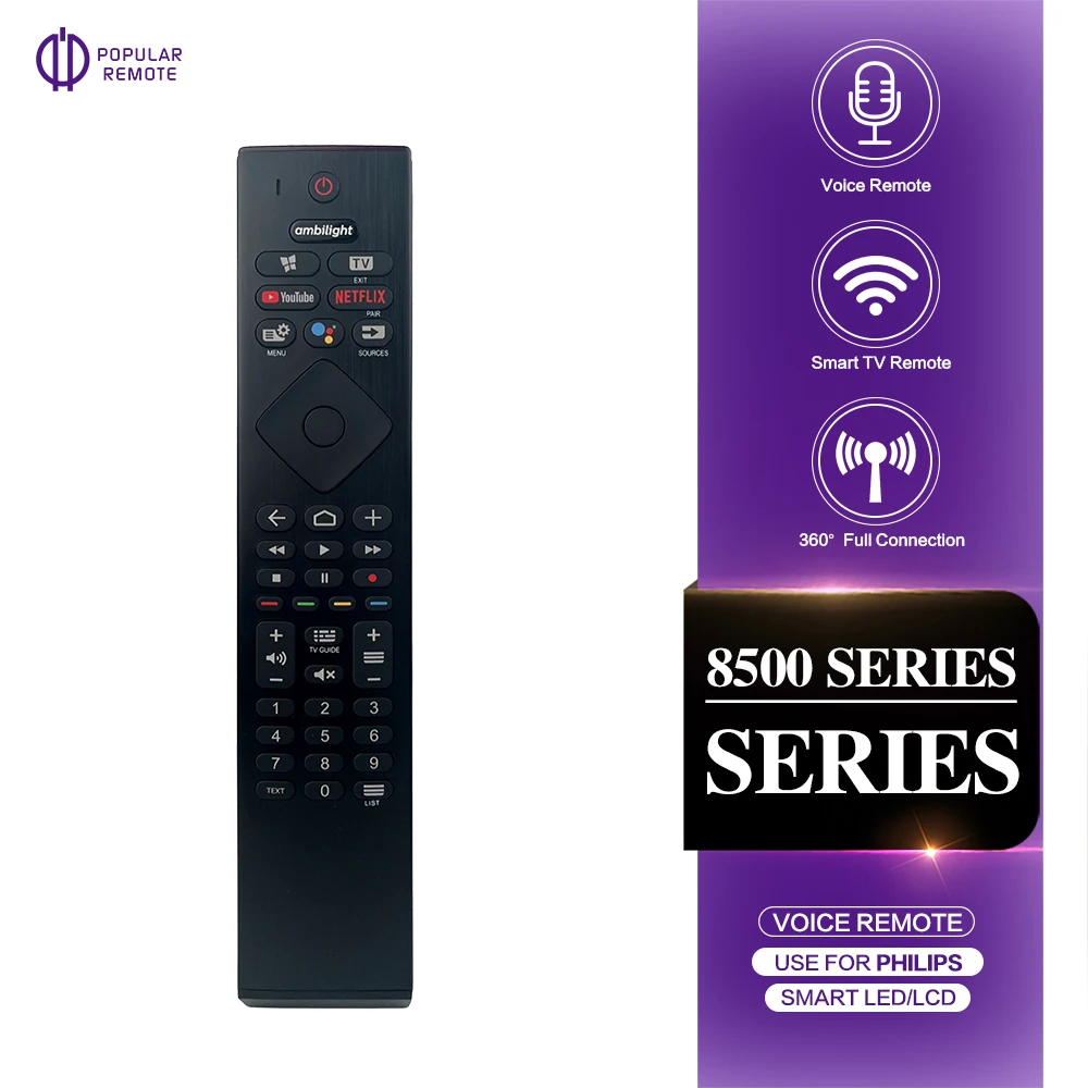 Telecomando Originale Philips Per Smart TV Ambilight – Modelli PUS6754 E PUS6704 (Nero)