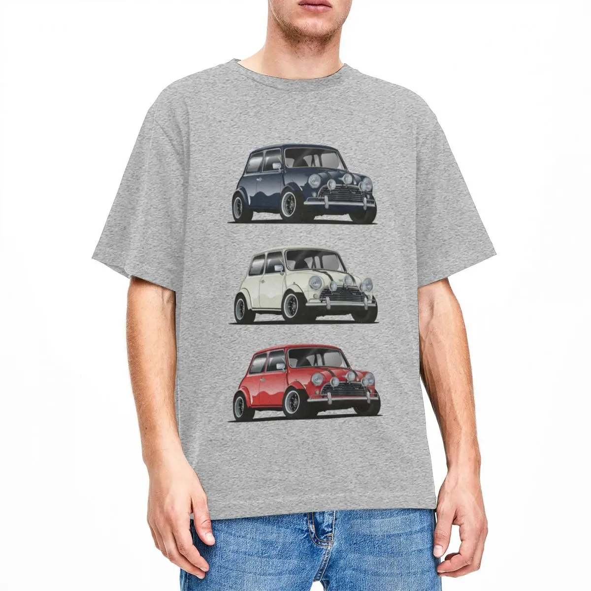 

Рубашка Mini Cooper для мужчин и женщин, Винтажная футболка из чистого хлопка с круглым вырезом в стиле ретро, с итальянским трио, с машинкой, одежда для подарка на день рождения