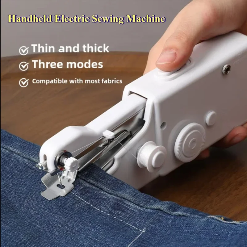 

Portable Mini Sewing Machine Handheld Electric Sewing Machine With Bobbin Suitable For Needlework And Manual Work Hand Home Diy