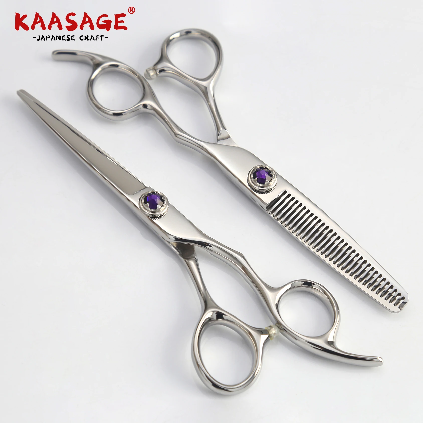 Professional Premium 6-Inch 440c Hair Cutting Scissors Thinning Scissors Set Barber Shears for Hairdressing Salon