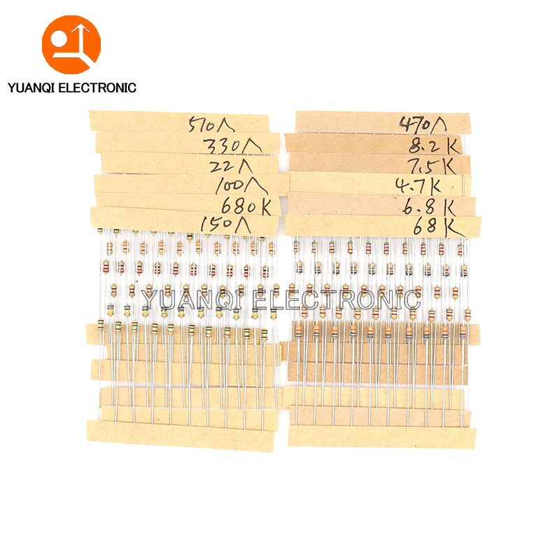 640pcs 1/8W Carbon Film Resistor Kit 5% Resistance Assorted Set 64valuesX10pcs 1R - 10M ohm 0.125W Sample Pack