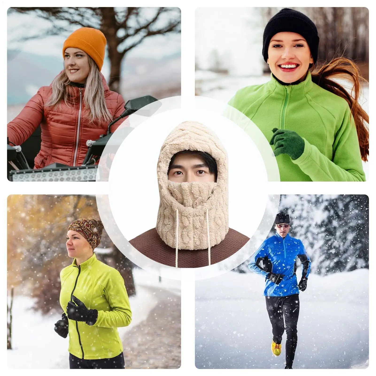 Ski Hat Windproof Adjustable Waterproof Thermal Outdoor Warm Hat Skiing Hood For Men Women Adults Outdoor Riding Cycling Hiking view 5