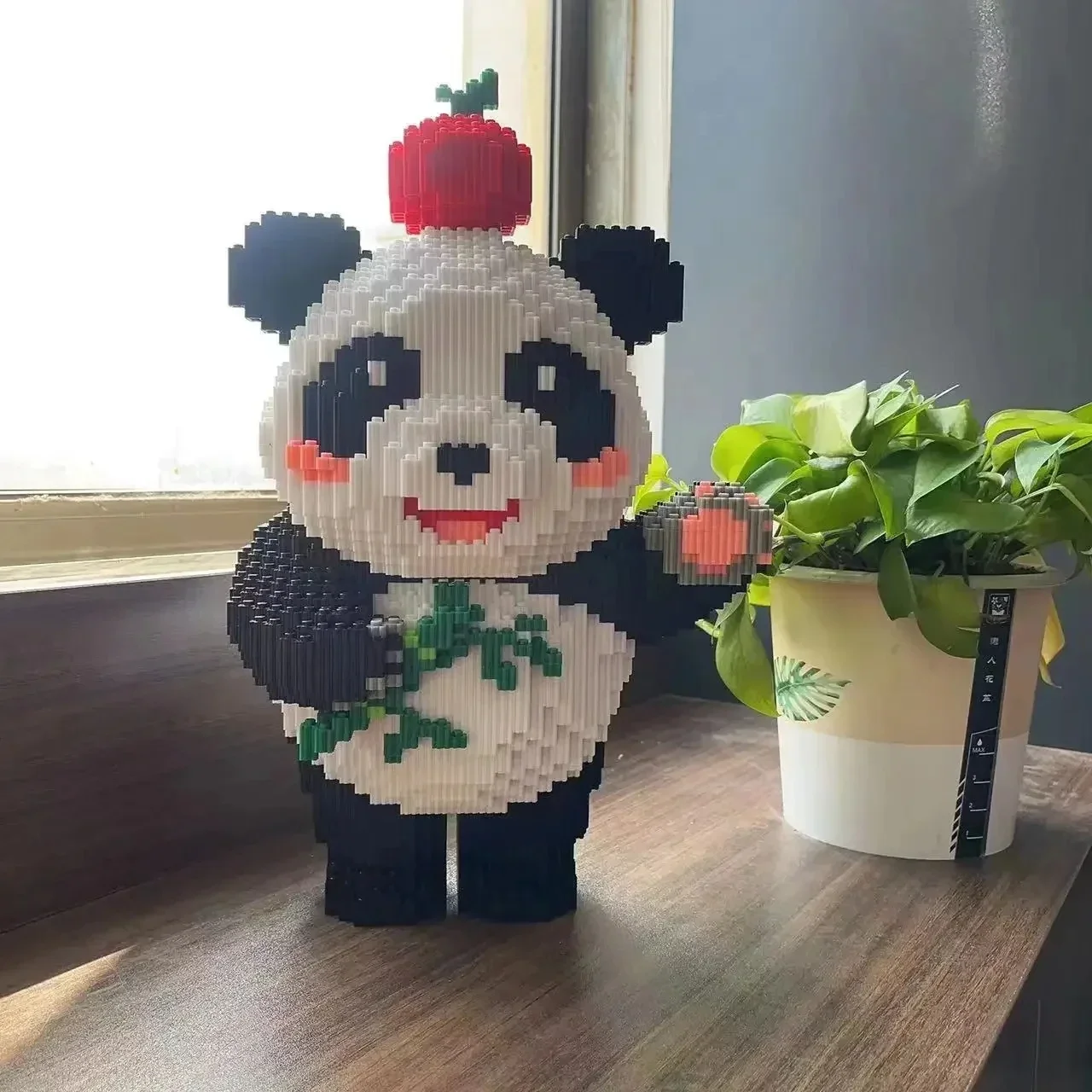 40cm Apple Panda Building Block Adult Assembly Super Large Puzzle Birthday Gift for Boys and Girls 7000+pcs