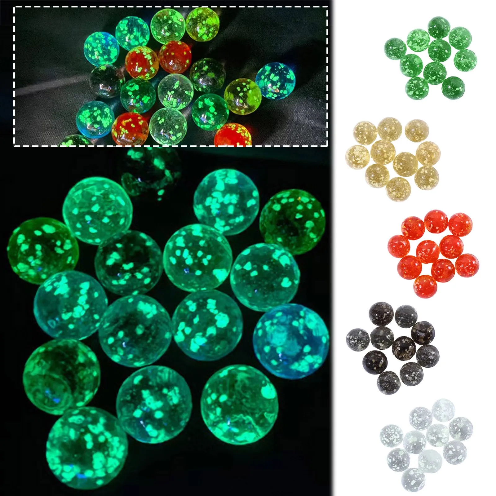 10Pcs Luminous Glass Balls 12mm Cream Console Game Pinball Machine Cattle Small Marbles Pat Toys Parent-child Machine Beads