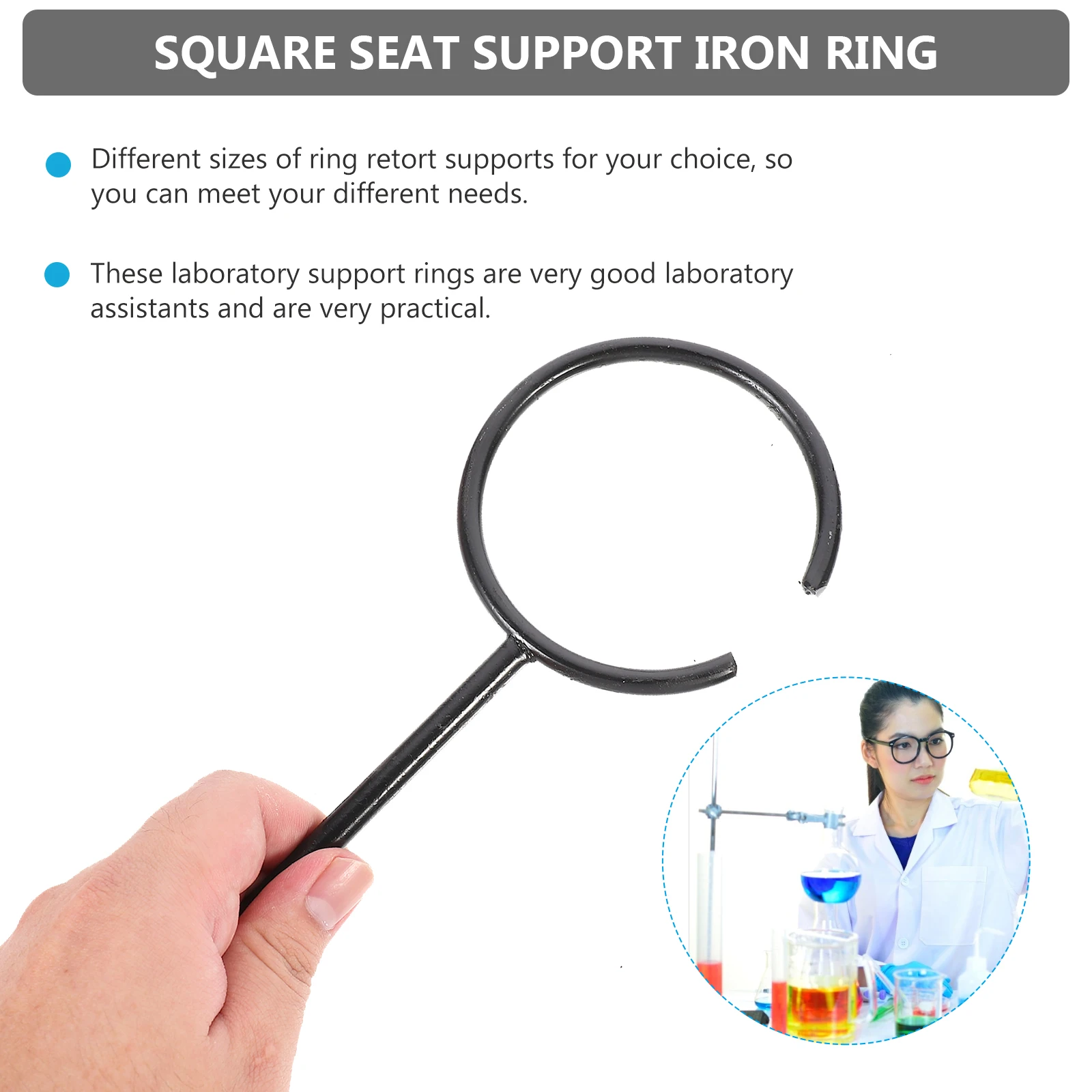 

3Pcs High Quality Iron Support Rings Laboratory Retort Clamp Sturdy Beakers Support Stable Experiment Equipment