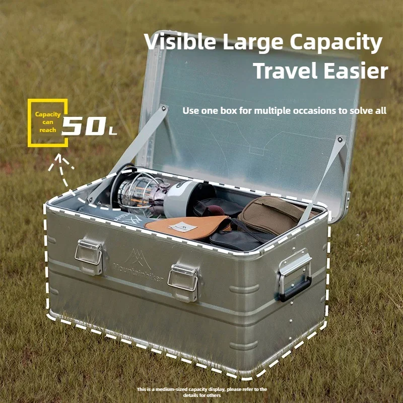 Mountainhiker 30-80L صندوق تخزين خارجي التخييم نزهة السفر سبائك الألومنيوم صندوق سعة كبيرة اكسسوارات حقيبة التخزين 3 أحجام #2