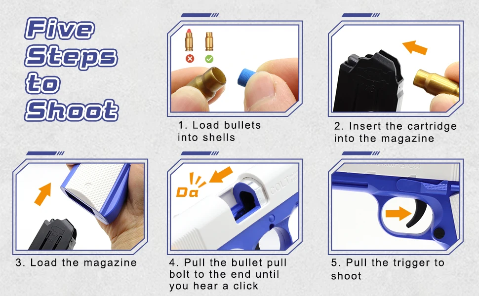 Toy Gun com Jumping Shell, Atualização Unstuck Shell, Foam Blasters Set, 24 conchas, 60 balas, 2 clipes de bala, 88pcs