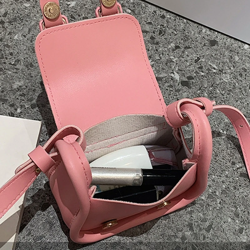 Stylish Mini Crossbody Bag Women Solid Color Cute Small Shoulder Bag Female PU Leather Casual Satchels Handbag for Dating Daily