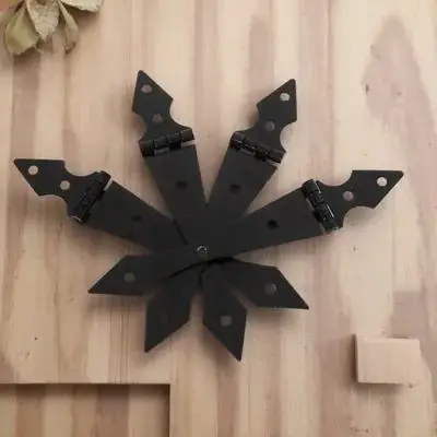 

4pcs Heavy Duty Black Metal Barn Door Hinges Decorative Arrow Hinges For Wood Gates Garden Shed Hardware T-Shape Design Smooth