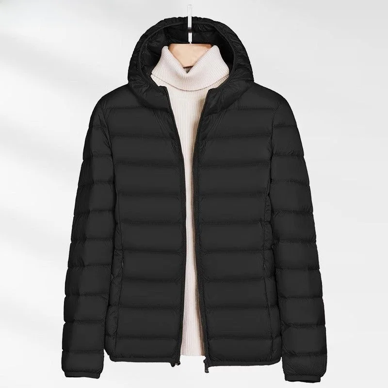 

Fashionable Lightweight down Cotton Jacket Men's Winter Short Style Warm Coat Women's Off-Season Light Coat Knot El...