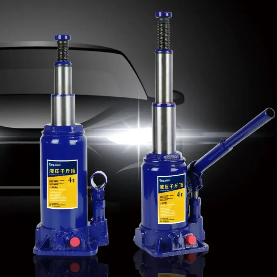 Vertical Hydraulic Jack with Safety Valve 4 Tons Low Version of The Car Jack Maximum Height 390mm Tool Part