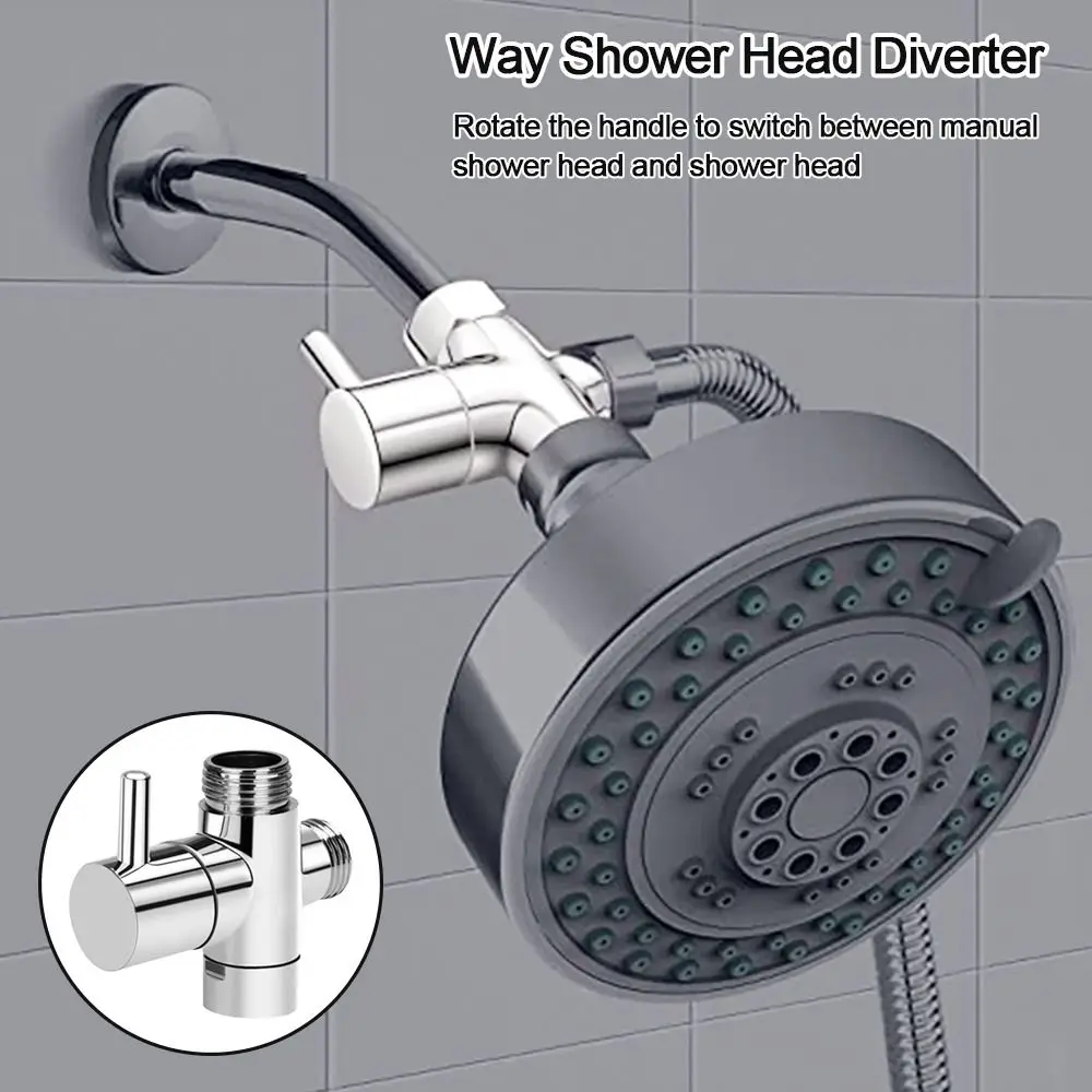 Brass Diverter Valve 3 way Water Separator Shower Tee Adapter Adjustable Shower Head Diverter Valve Bathroom Accessories