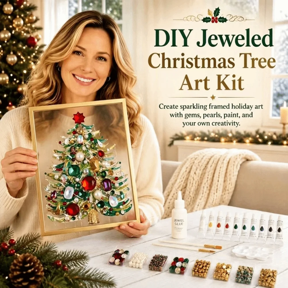 Art Craft Tree - 1 Set DIY Weihnachtsbaum-Kunstset, Edelstein-Kunst, Weihnachtsthemen-Bastelset,