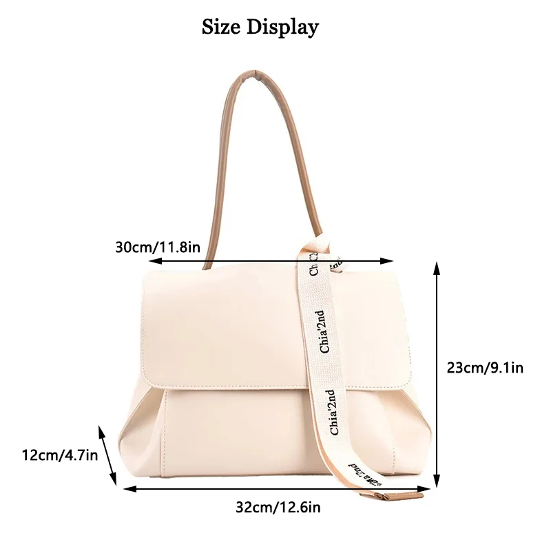 JIOMAY-Bolso de mano de cuero sintético para mujer, bolsa de hombro informal de gran capacidad, Color sólido, a la moda, 2022