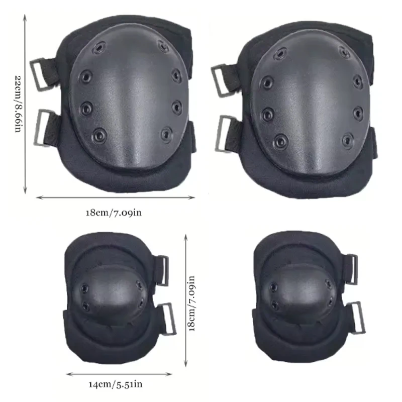 

1Set/4PCS Knee Elbow Pads Protective Gear Set for Adults Outdoor Cycling Hiking CS Airsoft Paintball Skate Sports