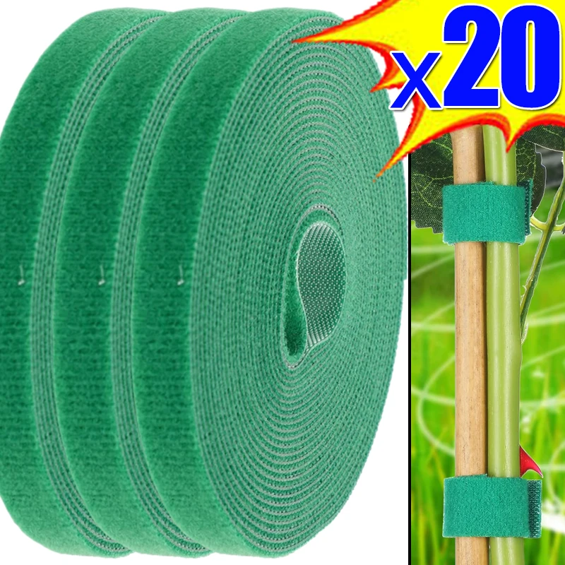 

20/2m Nylon Plant Ties Resealable Cable Ties Self Adhesive Plant Fastener Tape For Support Grape Vines Tomato Garden Supplies