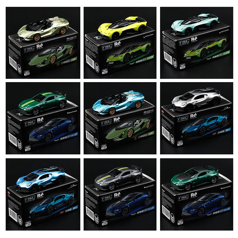 TSC 1/64  Aston Martin Valkyrie Diecast Automotive Model The Lamborghini Lightning Ornaments Cas Toys Gift Decorations