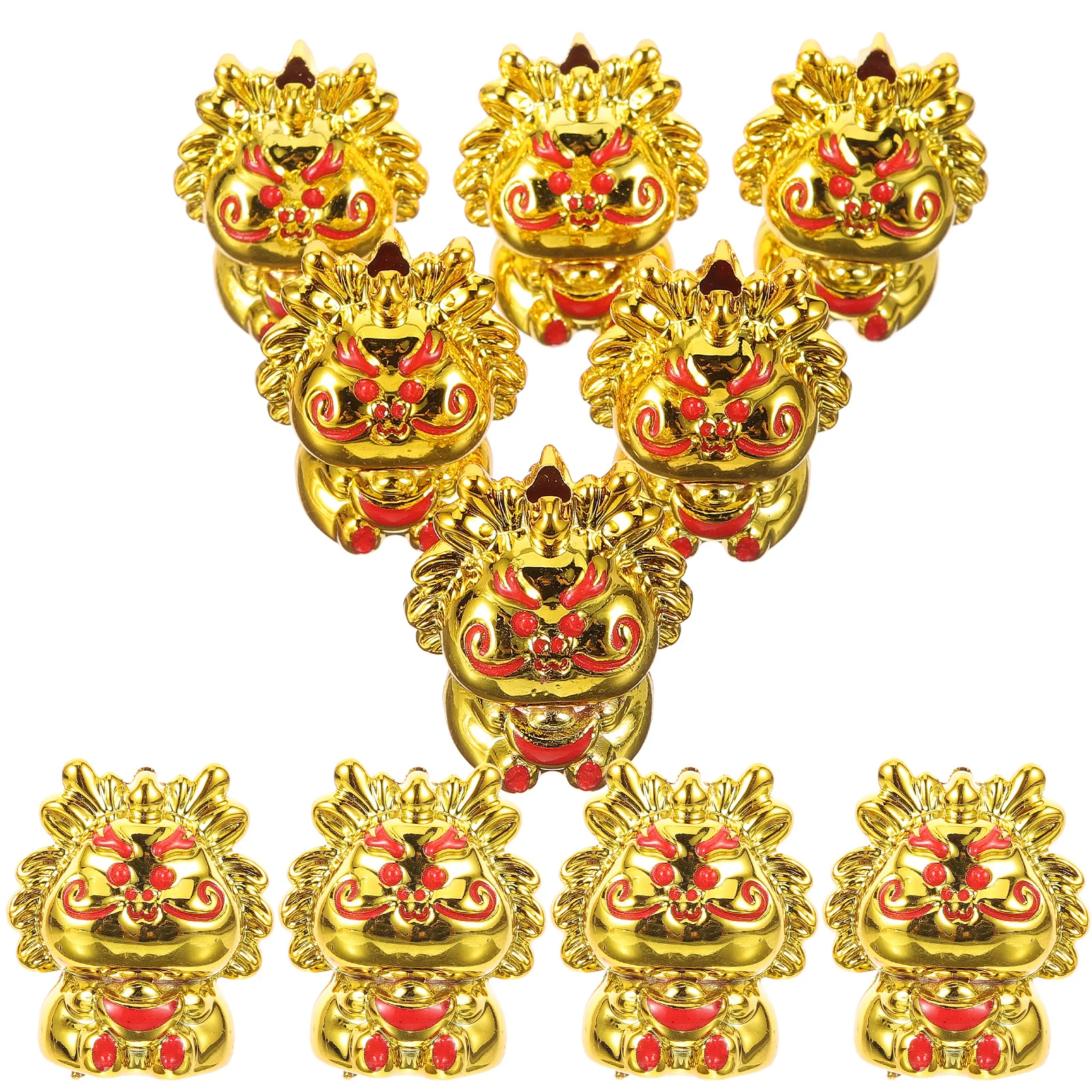 

10pcs Golden Dragon Accessories Resin Made Pendant Spring Festival Decor New Year Gifts Car Window Ornament Jewelry Parts