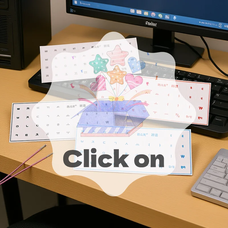 

[Корейский язык] отрывная пленка наклейка на клавиатуру настольный ноутбук ключ наклейка одна пленка универсальная прозрачная гравировка наклейка