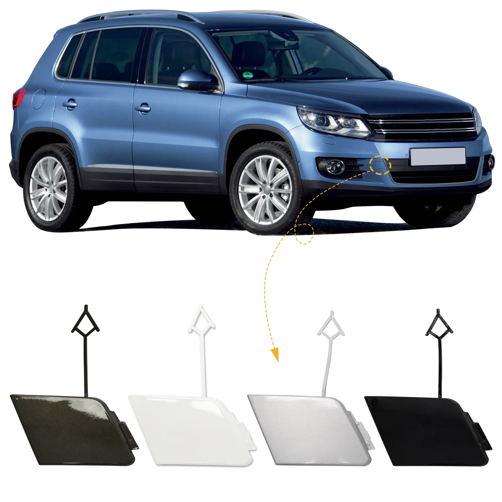 

Front Bumper Tow Hook Cap Towing Eye Cover For VW Tiguan 2012-2017 5N0807241A Car Accessories