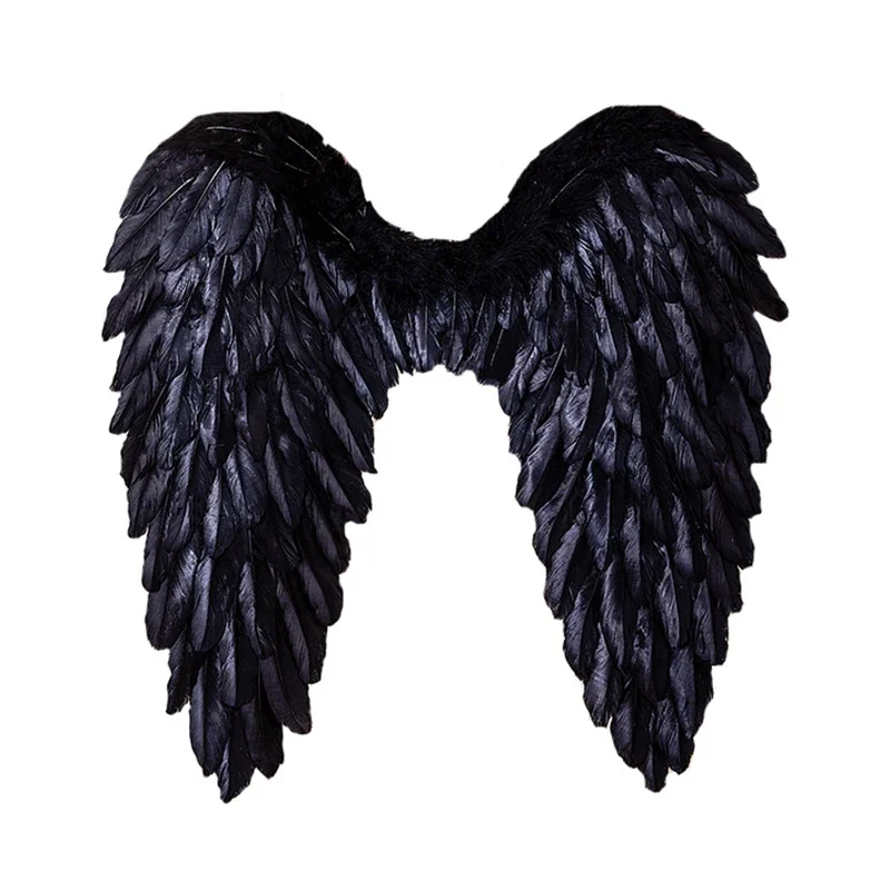 Black Feather Angel Wings Halloween Party Decoration Dress Up Cos Stage Performance Costume Props Fairy Wing Cosplay Accessories