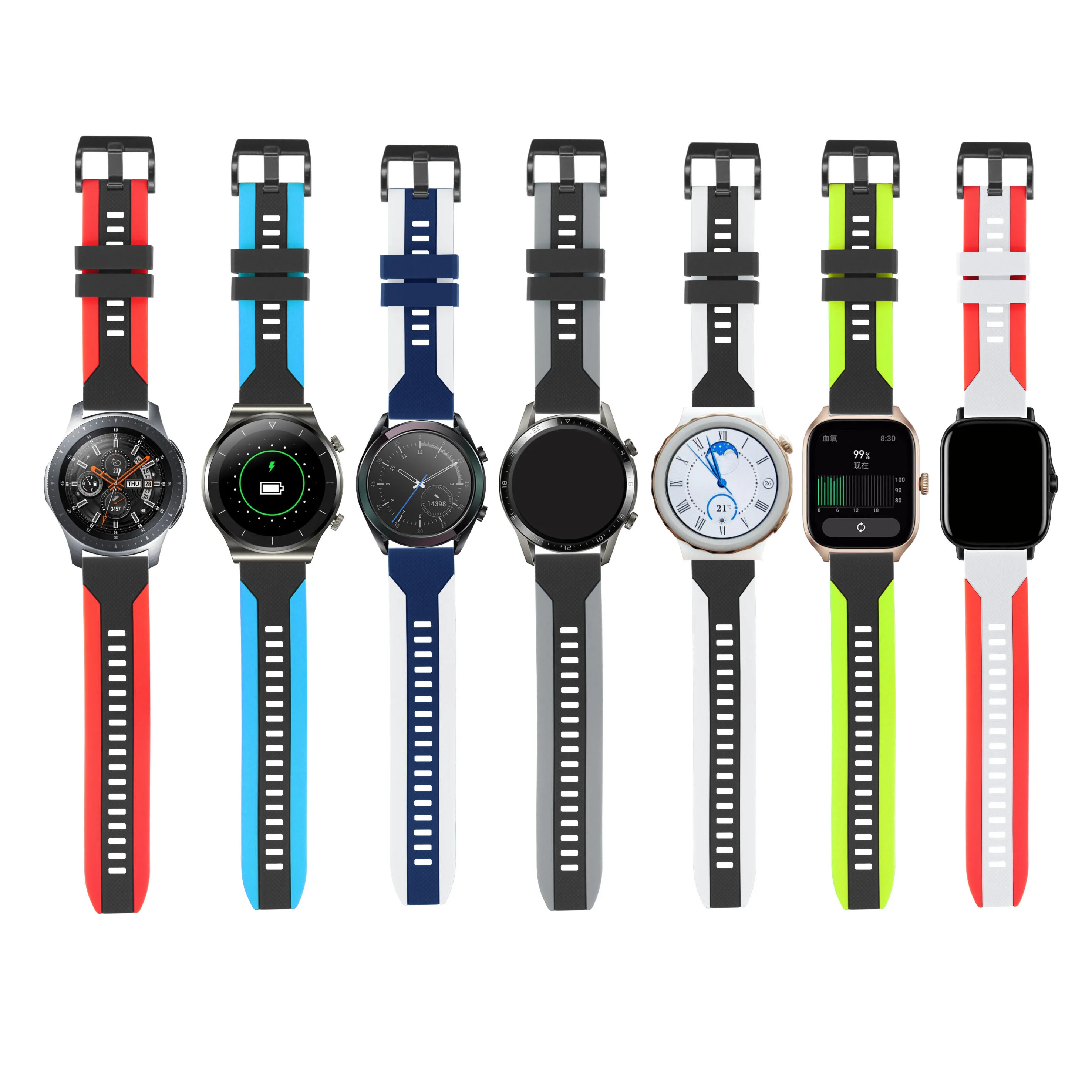 حزام ساعة سيليكون قابل للتنفس 20 مللي متر 22 مللي متر لساعة سامسونج جالاكسي 6 5 برو/4/كلاسيك/جير S3 فرونتير/سوار رياضي نشط #4