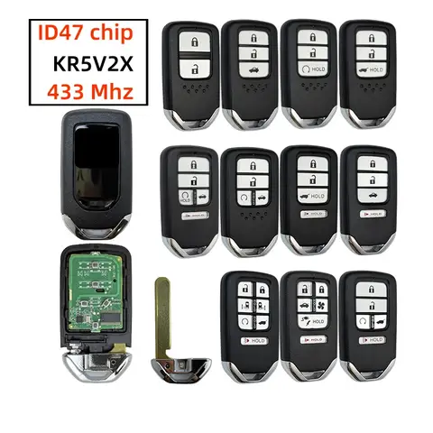 KR5V2X ID47 Chip 433MHz 2-7BNT llave remota para Honda City Civic CRV HRV Jazz Odyssey claridad piloto XRV URV Venzel EX-L 2016-2020