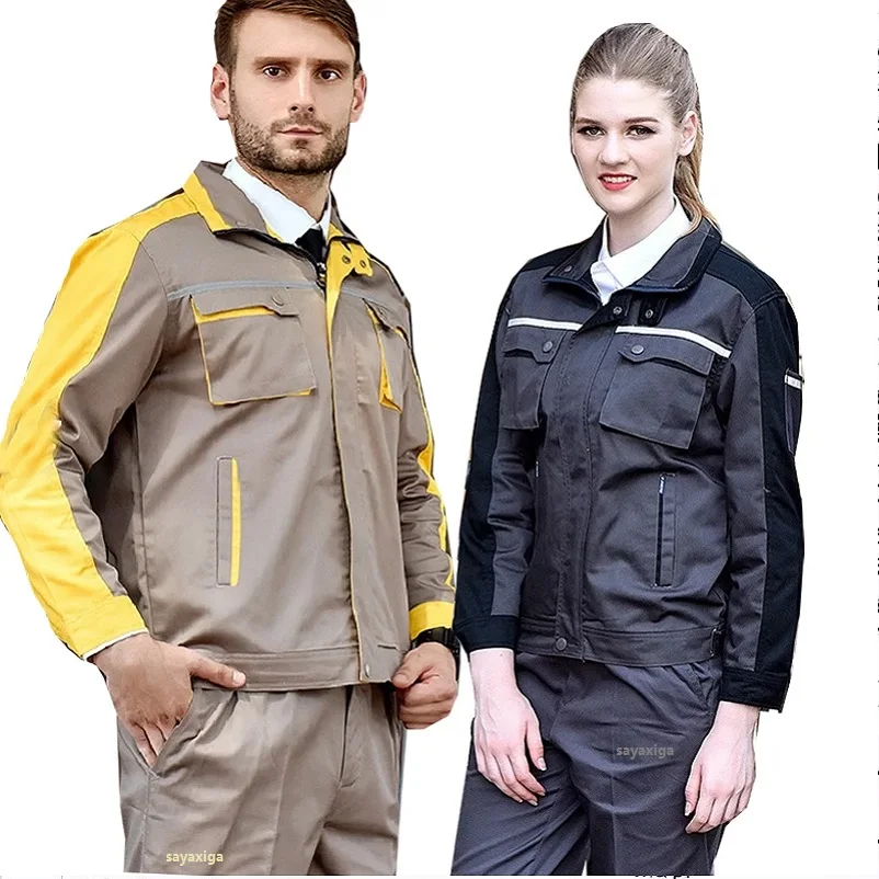 S-5xl Plus Size Work Clothing Men Women Wear Resistant Suits Coveralls Factory Workshop Hi Vis Mechanic Auto Repairmen Uniforms