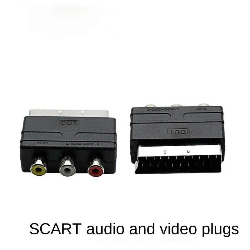 21PIN SCART Male TO 3RCA JACKS INPUT AV Adapter Adaptor Converter for TV DVD VCR Game Player NES SNES